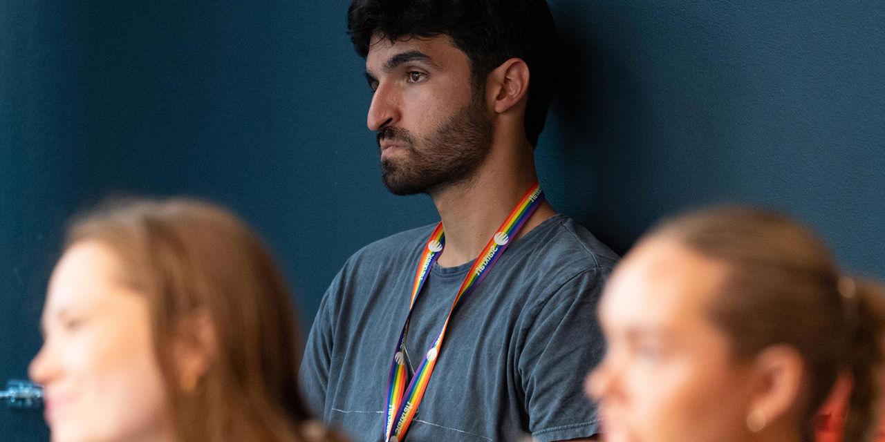 People listening to a presentation